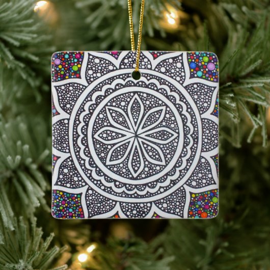 Mandala with Bubbles Keramisch Ornament (Boom)