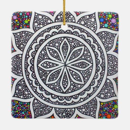 Mandala with Bubbles Keramisch Ornament (Achterkant)