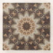 Mandala with Hexagonal Elements Glazen Onderzetter (Voorkant)