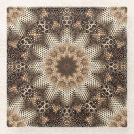 Mandala with Hexagonal Elements Glazen Onderzetter