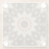 Mandala with Hexagonal Elements Glazen Onderzetter (Achterkant)