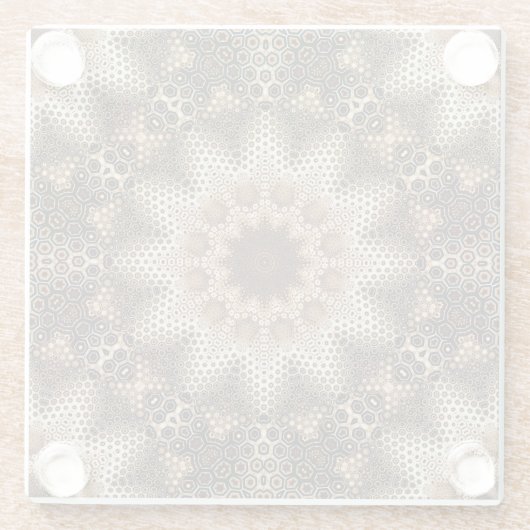 Mandala with Hexagonal Elements Glazen Onderzetter (Achterkant)