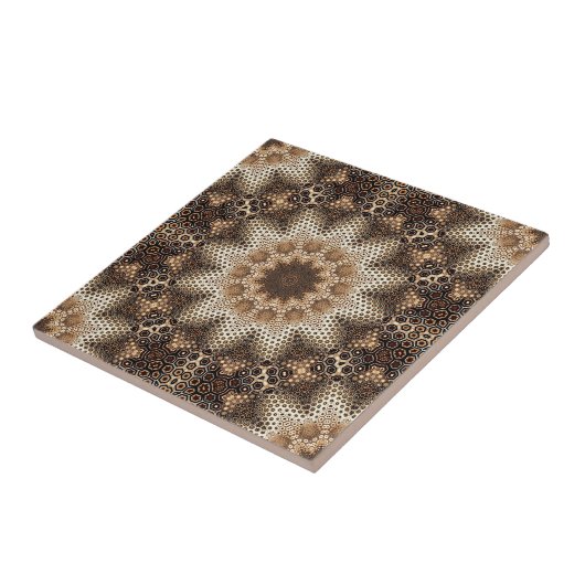 Mandala with Hexagonal Elements Tegeltje (Zijkant)