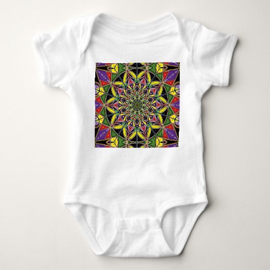 Mandala witte baby bodysuit (Voorkant)