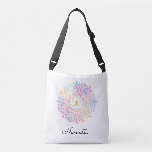*~* Mandala Women Meditation Energy Pastel Rainbow Crossbody Tas (Voorkant)