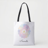 *~* Mandala Women Meditation Energy Pastel Rainbow Tote Bag (Voorkant)