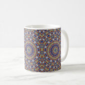 Mandala yellow blue coffee mug koffiemok (Voorkant rechts)