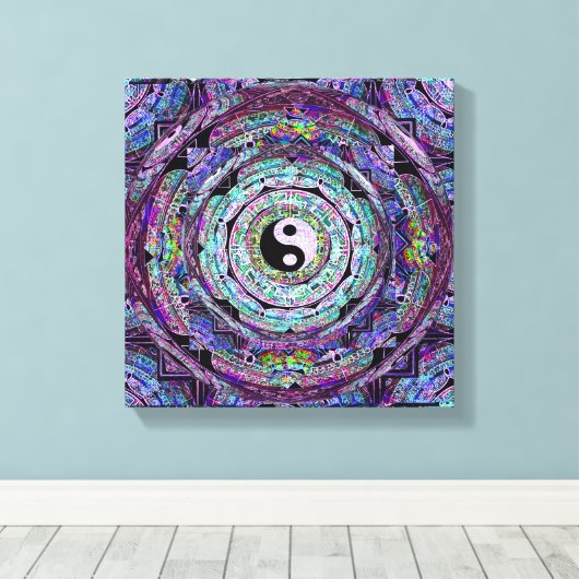 Mandala Yin Yang Canvas Afdruk (Insitu (Houten vloer))