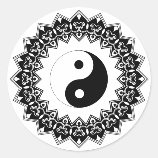 Mandala Yin Yang Large Sticker (Voorkant)