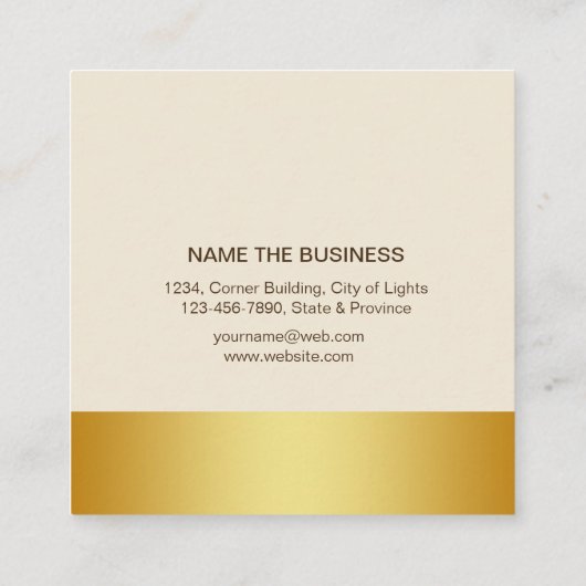 Mandala Yoga Instructor Classic Lotus Floral Gold Vierkante Visitekaartje (Achterkant)