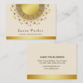 Mandala Yoga Instructor Classic Lotus Floral Gold Visitekaartje (Voorkant / Achterkant)