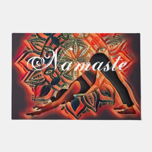 Mandala Yoga Meditation Namaste Spiritueel Deurmat (Voorkant)