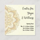Mandala Yoga Studio Lichtgele pastelkleuren Vierkante Visitekaartje (Voorkant)
