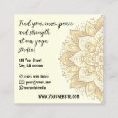Mandala Yoga Studio Lichtgele pastelkleuren Vierkante Visitekaartje (Achterkant)