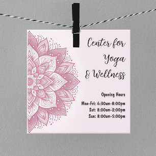 Mandala Yoga Studio Meisje Roze Blush Pastel Kleur Vierkante Visitekaartje