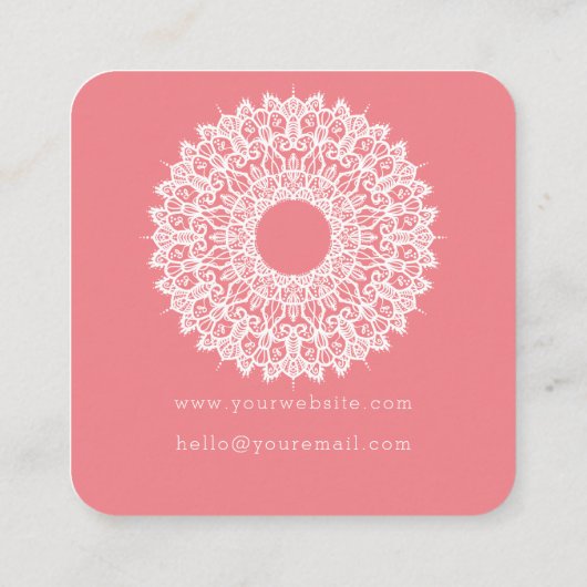 Mandala Yoga Studio Vierkante Visitekaartje (Achterkant)