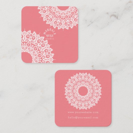 Mandala Yoga Studio Vierkante Visitekaartje (Voorkant / Achterkant)