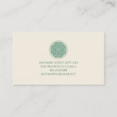 Mandala Yoga Symbool van het Universum Groene Crèm Visitekaartje (Achterkant)