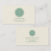 Mandala Yoga Symbool van het Universum Groene Crèm Visitekaartje (Voorkant / Achterkant)