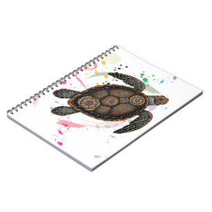 Mandala zee schildpad ontwerp notitieboek