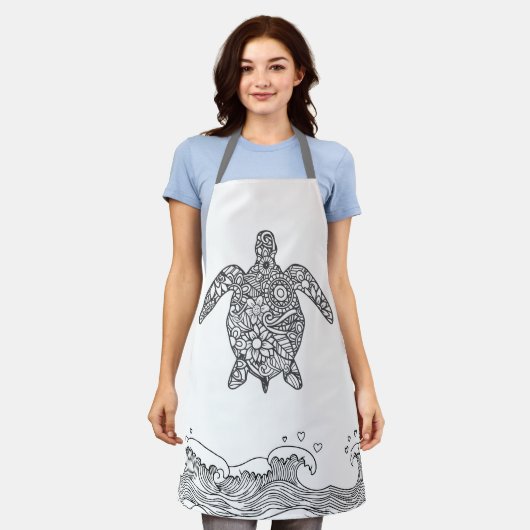 Mandala Zee Turtle Schort (Gedragen)