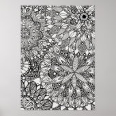 Mandala Zen Pattern Lineart Poster Print (Voorkant)