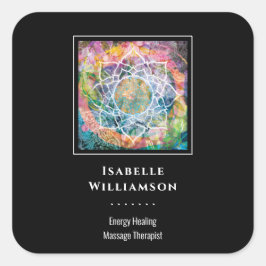 Mandala Zen Reiki Yoga Massage Sacred Spiritueel Vierkante Sticker