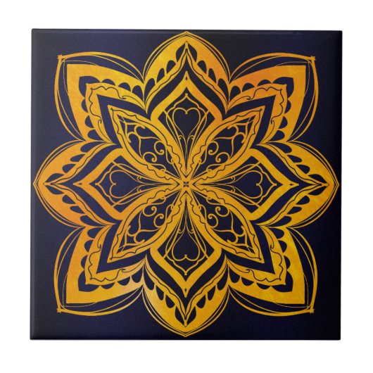 Mandala,zen,sacred geometric,chakra,gold,elegant tegeltje (Voorkant)