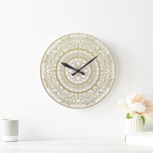Mandala Zen Wall Clock – Goud & Wit Spiritueel De Grote Klok (Huis)