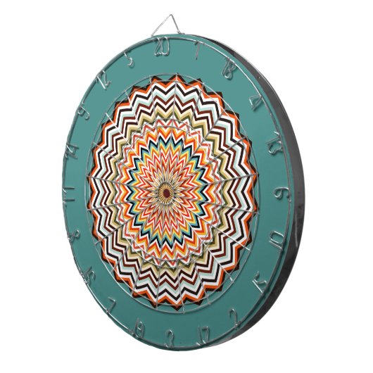 Mandala Zigzag Pattern Dartbord (Voorkant Rechts)