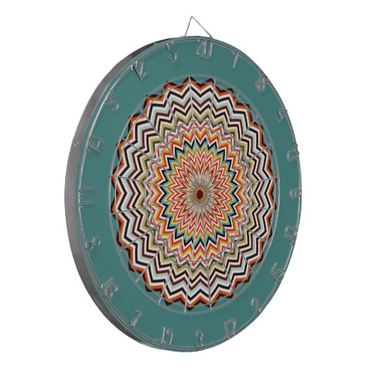 Mandala Zigzag Pattern Dartbord (Voorkant Links)