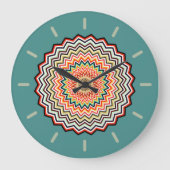 Mandala Zigzag Pattern Grote Klok (Voorkant)