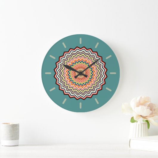 Mandala Zigzag Pattern Grote Klok (Huis)