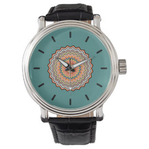Mandala Zigzag Pattern Horloge