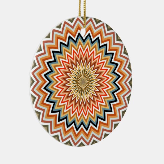 Mandala Zigzag Pattern Keramisch Ornament (Rechts)