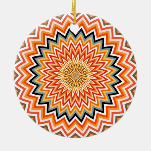 Mandala Zigzag Pattern Keramisch Ornament (Achterkant)