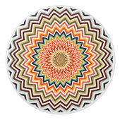 Mandala Zigzag Pattern Keramische Knop (Voorkant)