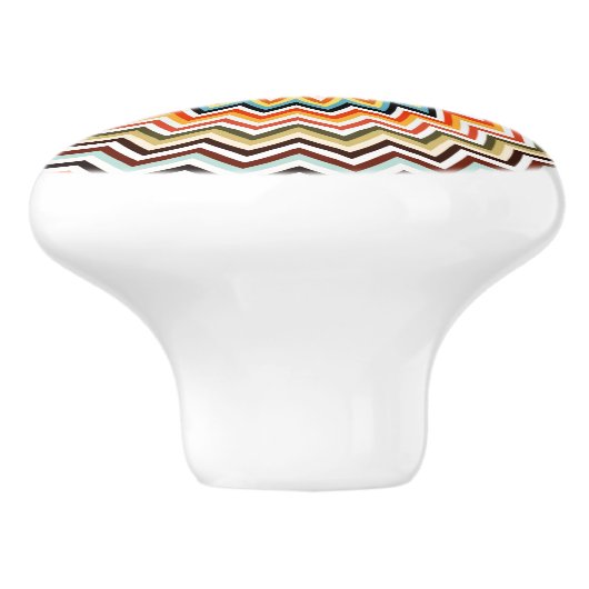 Mandala Zigzag Pattern Keramische Knop (Zijkant)