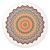Mandala Zigzag Pattern Keramische Knop (Voorkant)
