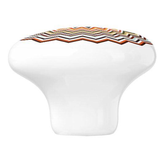 Mandala Zigzag Pattern Keramische Knop (Zijkant)