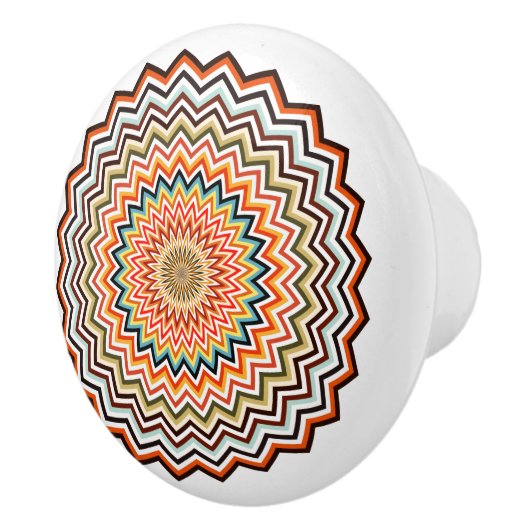 Mandala Zigzag Pattern Keramische Knop (Rechts)