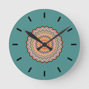 Mandala Zigzag Pattern Ronde Klok