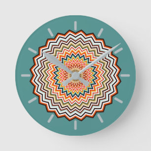 Mandala Zigzag Pattern Ronde Klok