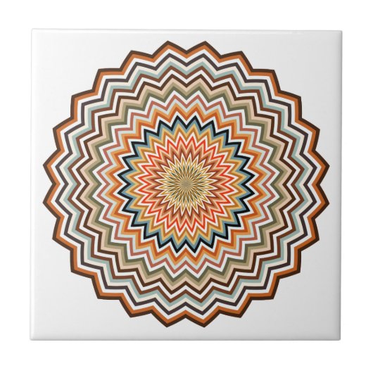 Mandala Zigzag Pattern Tegeltje (Voorkant)