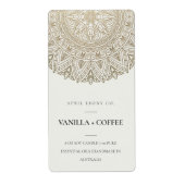  MANDALA ZILVER BORD GOUDEN FOLIE KAARS LABEL (Voorkant)