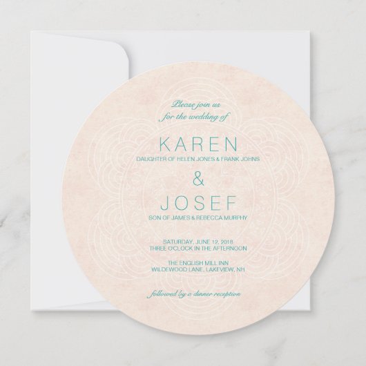 Mandala Zomer Tuin Chique Bruiloft Kaart (Achterkant)