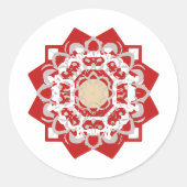 mandala Zoom Paint Ronde Sticker (Voorkant)