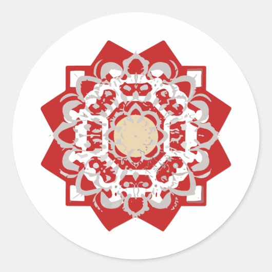 mandala Zoom Paint Ronde Sticker (Voorkant)