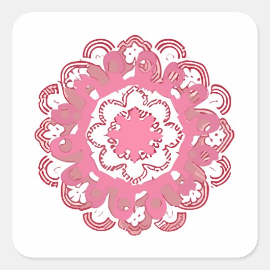 mandala Zoom speelgoed Vierkante Sticker (Voorkant)