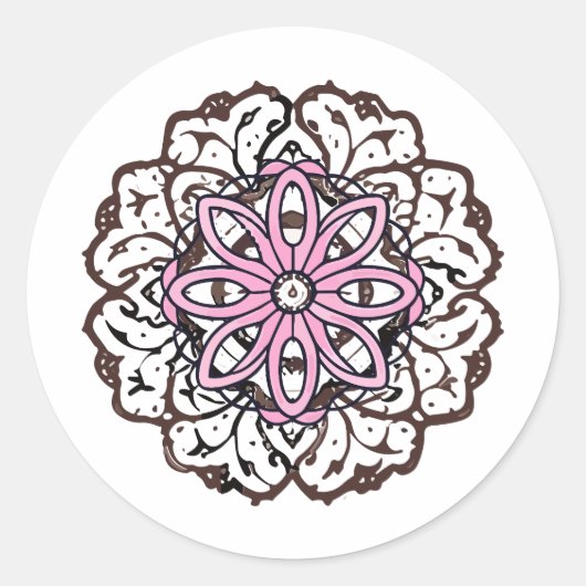 mandala Zoom tekening mandala Skip Craft Ronde Sticker (Voorkant)
